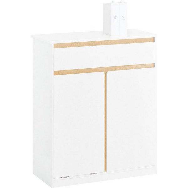 SoBuy Badkommode BZR79, Wäscheschrank mit Wäschesäcken Wäschekorb Wäschesack Badezimmerschrank