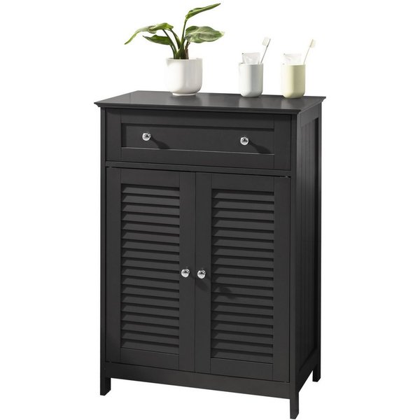 SoBuy Badkommode FRG238, Badezimmerschrank Aufbewahrungsschrank Doppeltürschrank, Badmöbel Sideboard Flurschrank, mit 2 Türen, verstellbare Ablagen