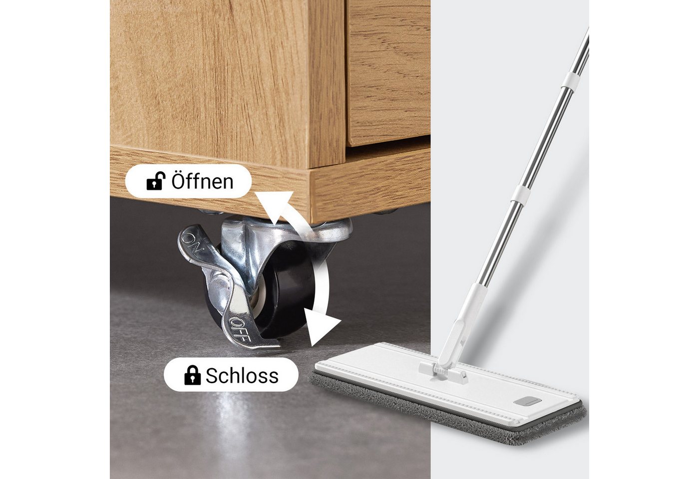 SoBuy Badkommode NSR13, Hochschrank Badezimmerschrank Badrollwagen, Schmales Regal, Nischenregal mit 4 Schubladen, 3 offenen Fächern, Hochschrank schmal – Bild 5 von 5