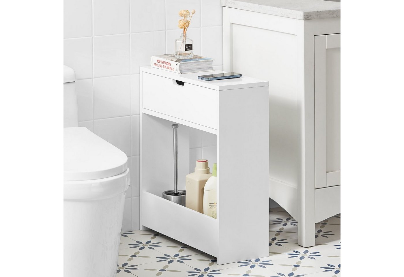 SoBuy Badregal BZR48, Nischenregal Nischenschrank schmales Regal Badezimmerschrank – Bild 3 von 5