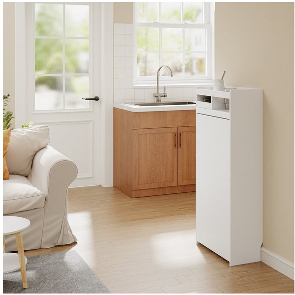 SoBuy Bartisch FWT115, 2-in-1 Esstisch & schmaler Schrank, Küchentheke klappbar (1er Set), Klappbare Arbeitsfläche mit Stauraum, ideal für Küche und Esszimmer