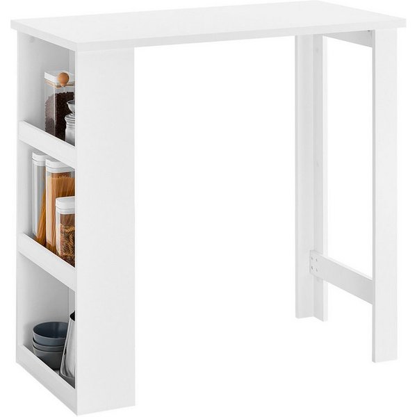 SoBuy Bartisch FWT17, Tresentisch, Küche, Wohnzimmer, Büro, Küchentisch mit 3 Regalfächern Stehtisch Tresen Theke Bistrotisch