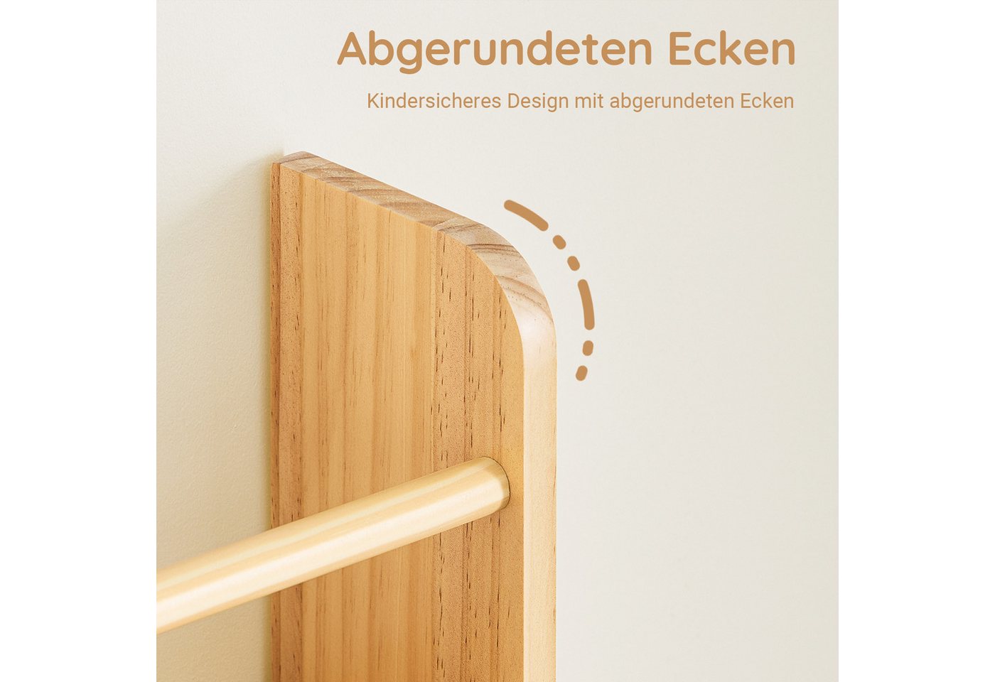 SoBuy Bücherregal DE-KMB08, Spielzeugtruhe Spielzeugregal für Kinderzimmer, Spielzimmer, mit 4 Ablagen, Kiefernholz, Kinderregal, Bücherregal Kinder, Wandregal – Bild 5 von 5