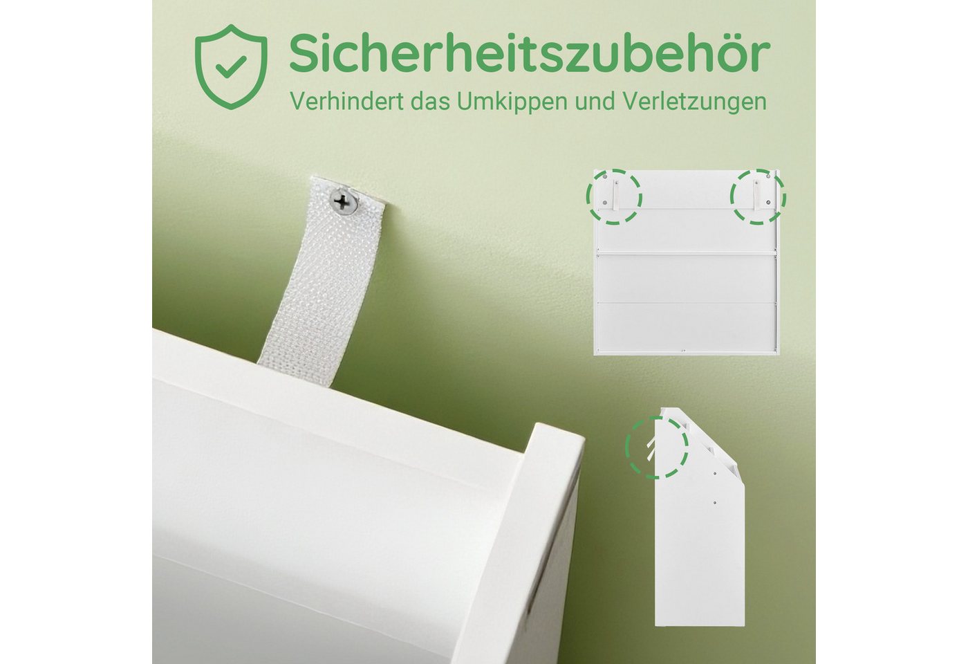 SoBuy Bücherregal KMB01, Spielzeugregal Spielzeugtruhe Standregal Montessori Regal, Kinderregal mit 3 Ablagefächern und 2 offenen Fächern Bücherregal – Bild 5 von 5