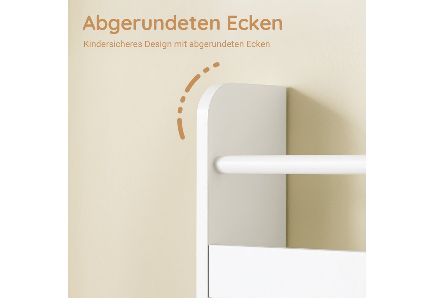 SoBuy Bücherregal KMB08, Spielzeugtruhe Spielzeugregal für Kinderzimmer, Spielzimmer, Kinderregal mit 4 Ablagen für Bücher und Deko Bücherregal Wandregal – Bild 4 von 5