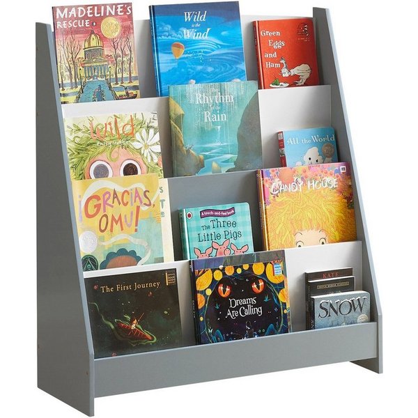 SoBuy Bücherregal KMB32, Spielzeug Aufbewahrung Büchergestell Hängefächerregal, Kinder Bücherregal Kinderregal Zeitungsständer mit 4 Ablagefächern