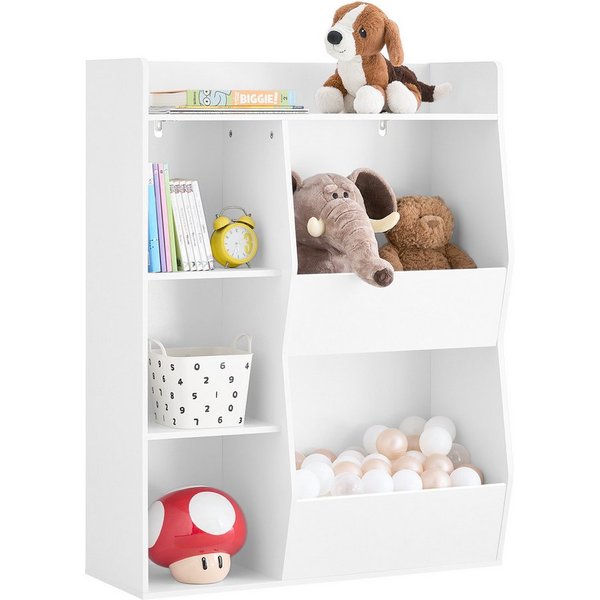 SoBuy Bücherregal KMB55, Montessori Regal Kinderregal Aufbewahrungsregal Spielzeugtruhe, mit Ablagefächern und Fächern, Standregal, Regal Kinderzimmer