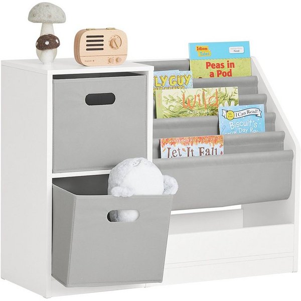 SoBuy Bücherregal KMB76, Kinderregal mit Boxen Aufbewahrungsregal Spielzeugregal Kinderzimmer
