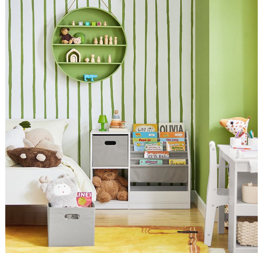 SoBuy Bücherregal KMB76, Kinderregal mit Boxen Aufbewahrungsregal Spielzeugregal Kinderzimmer – Bild 2 von 5