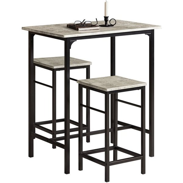SoBuy Essgruppe OGT10, Küchentisch-Set für 2 Personen, Esstisch Essgruppe Gartentisch, Sitzgruppe Esszimmergruppe Bartisch Bistrotisch (Set, 3-tlg) Esszimmer