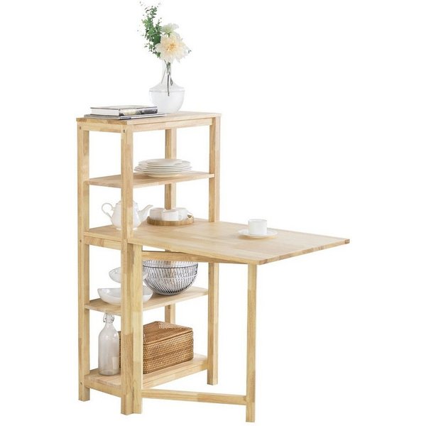 SoBuy Esstisch FWT70, Esszimmertisch aus Kautschukholz Klapptisch Küchentisch Holztisch