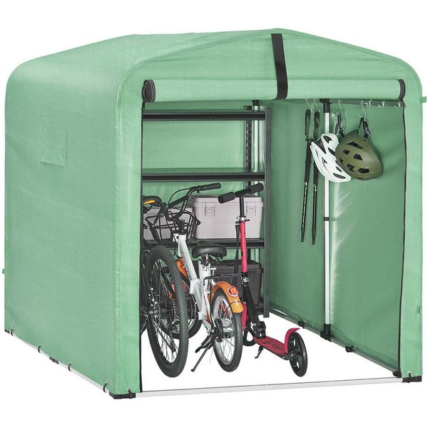 SoBuy Foliengerätehaus KLS11,Fahrradgarage wetterfest, Geräteschuppen, UV-Schutz, Regenschutz, Foliengerätehaus Gerätehaus Folienzelt Gartenschuppen Fahrradgara