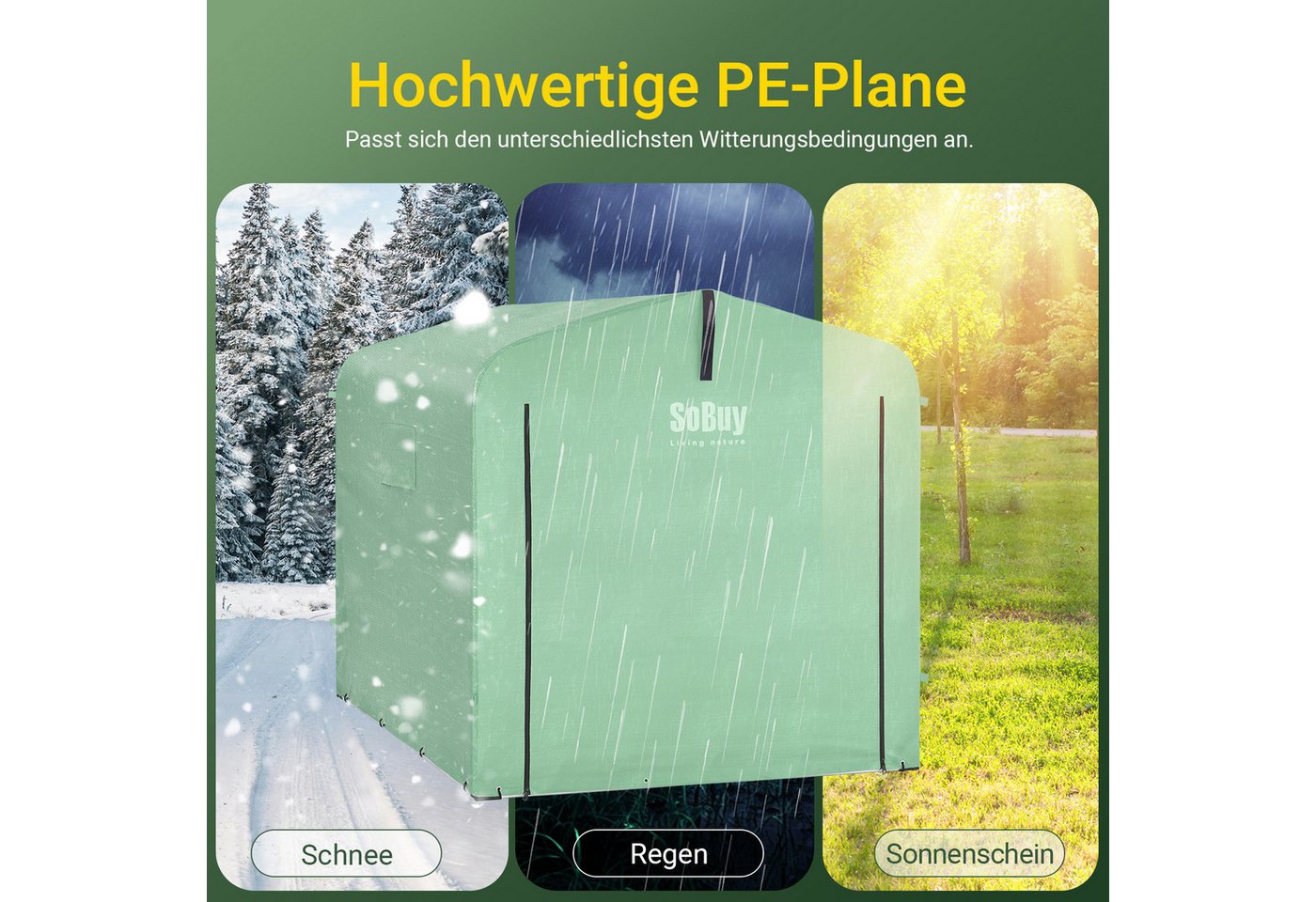 SoBuy Foliengerätehaus KLS11,Fahrradgarage wetterfest, Geräteschuppen, UV-Schutz, Regenschutz, Foliengerätehaus Gerätehaus Folienzelt Gartenschuppen Fahrradgara – Bild 3 von 5