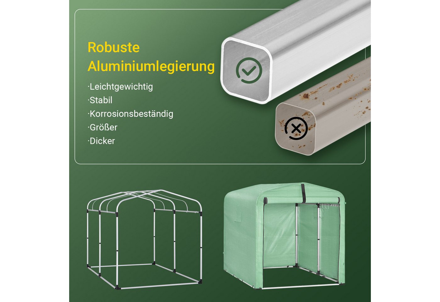 SoBuy Foliengerätehaus KLS11,Fahrradgarage wetterfest, Geräteschuppen, UV-Schutz, Regenschutz, Foliengerätehaus Gerätehaus Folienzelt Gartenschuppen Fahrradgara – Bild 5 von 5