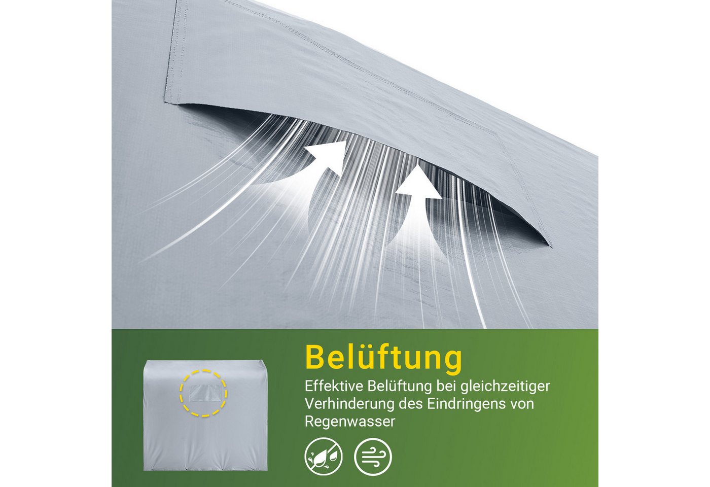 SoBuy Gerätehaus SDA11, Wetterfeste Abdeckplane für Fahrradgarage, Geräteschuppen, Outdoor-Plane für Garten, UV-Schutz, Regenschutz, Terrasse ohne Rahmen – Bild 5 von 5