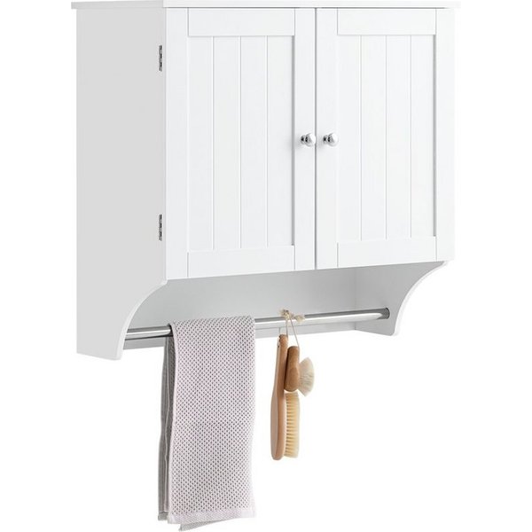 SoBuy Hängeschrank BZR84, Badhängeschrank Badezimmerschrank, mit verstellbaren Ablagen Wandschrank mit Türen Badschrank Küchenschrank Medizinschrank