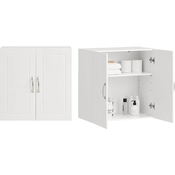 SoBuy Hängeschrank FRG231, Hängeschrank Badezimmerschrank Badschrank Wandschrank Küchenschrank, 30 x 60 x 60 cm, mit 2 Türen, Bad, Küche