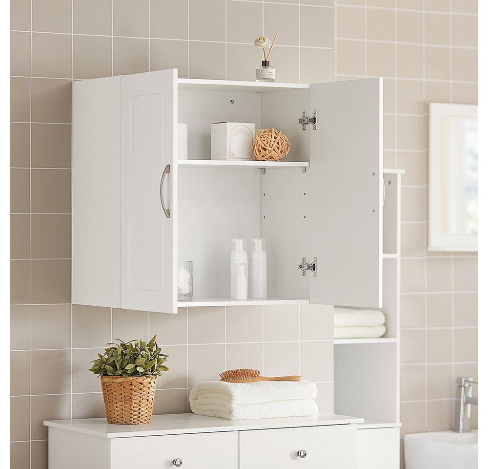 SoBuy Hängeschrank FRG231, Wandschrank Badezimmerschrank Küchenschrank Badschrank mit 2/3 Türen, mit verstellbaren Ablagen, 30 x 60 x 60/90cm – Bild 2 von 5