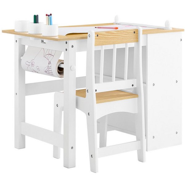 SoBuy Kindersitzgruppe KMB60, Spieltisch Kindermöbel Multifunktions Möbelset, Kindertisch mit 1 Stuhl Kinder Tisch Stuhl Set Maltisch für Kinder