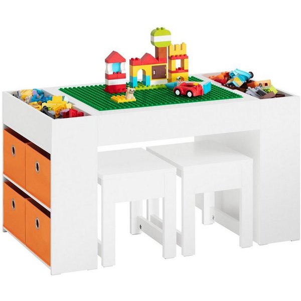 SoBuy Kindersitzgruppe KMB75, Spieltisch Kindermöbel Multifunktions Möbelset, Kindertisch mit 2 Stühlen Kindersitzgruppe Spieltisch Kinder Tisch Set
