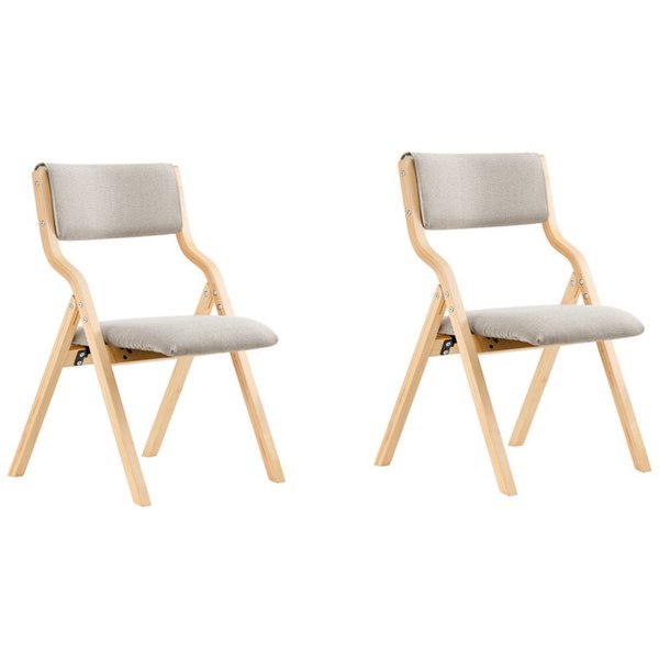 SoBuy Klappstuhl FST40, Küchenstuhl, Esszimmerstuhl, Holzstuhl, Faltbar, Küche, Büro, Küchenstuhl mit gepolsterter Sitzfläche und Lehne