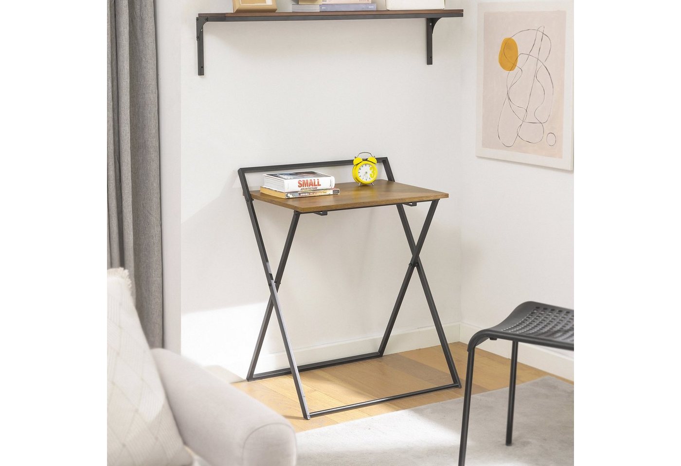 SoBuy Klapptisch FWT88, Kleiner Schreibtisch klappbar Computertisch Arbeitstisch Beistelltisch – Bild 4 von 5