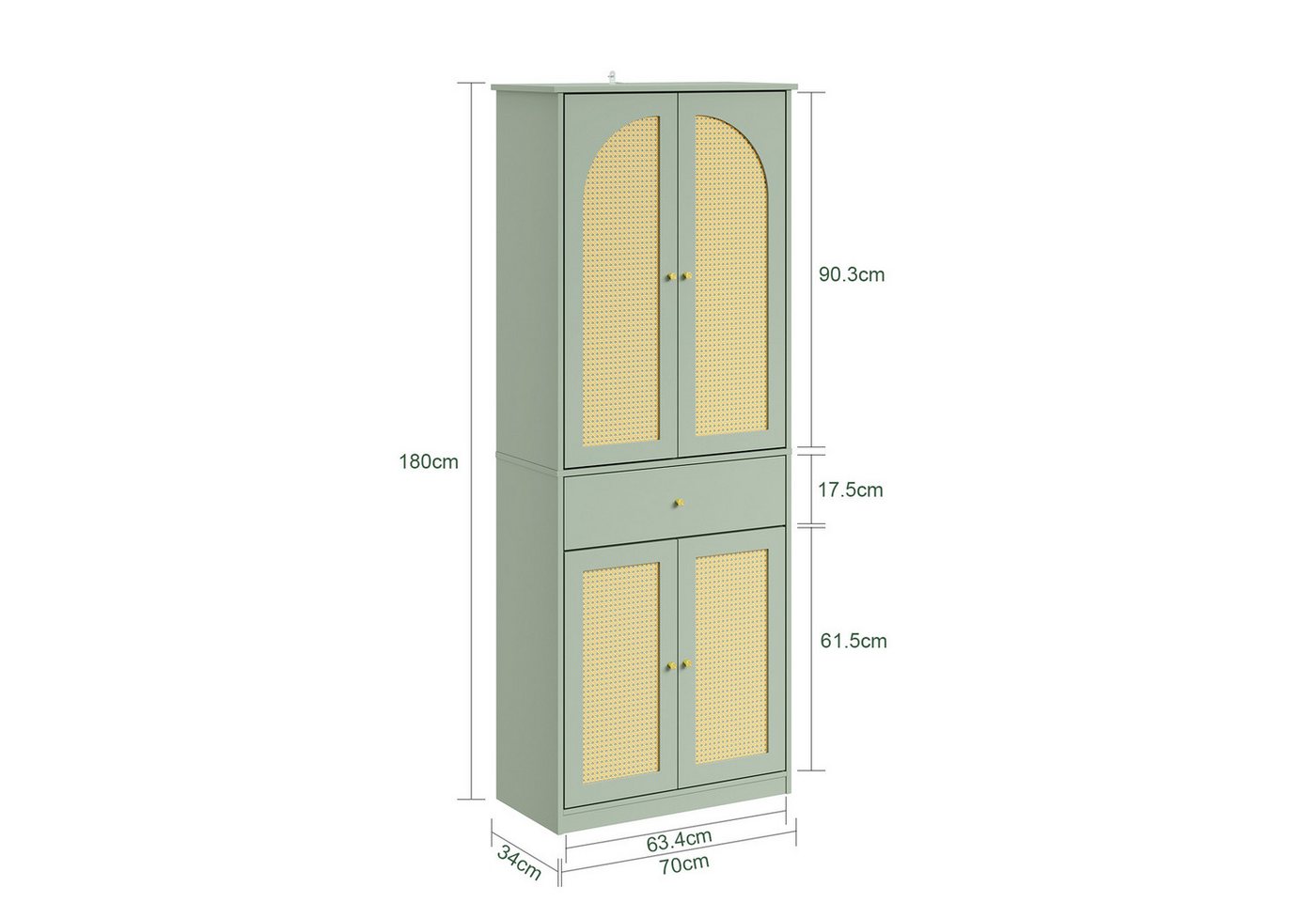 SoBuy Kleiderschrank FSB107, Schlafzimmerschrank, Garderobe, Schrank, für Schlafzimmer Flur Garderobenschrank mit 4 Türen, 1 Schublade und 5 verstellbaren Böden – Bild 4 von 5