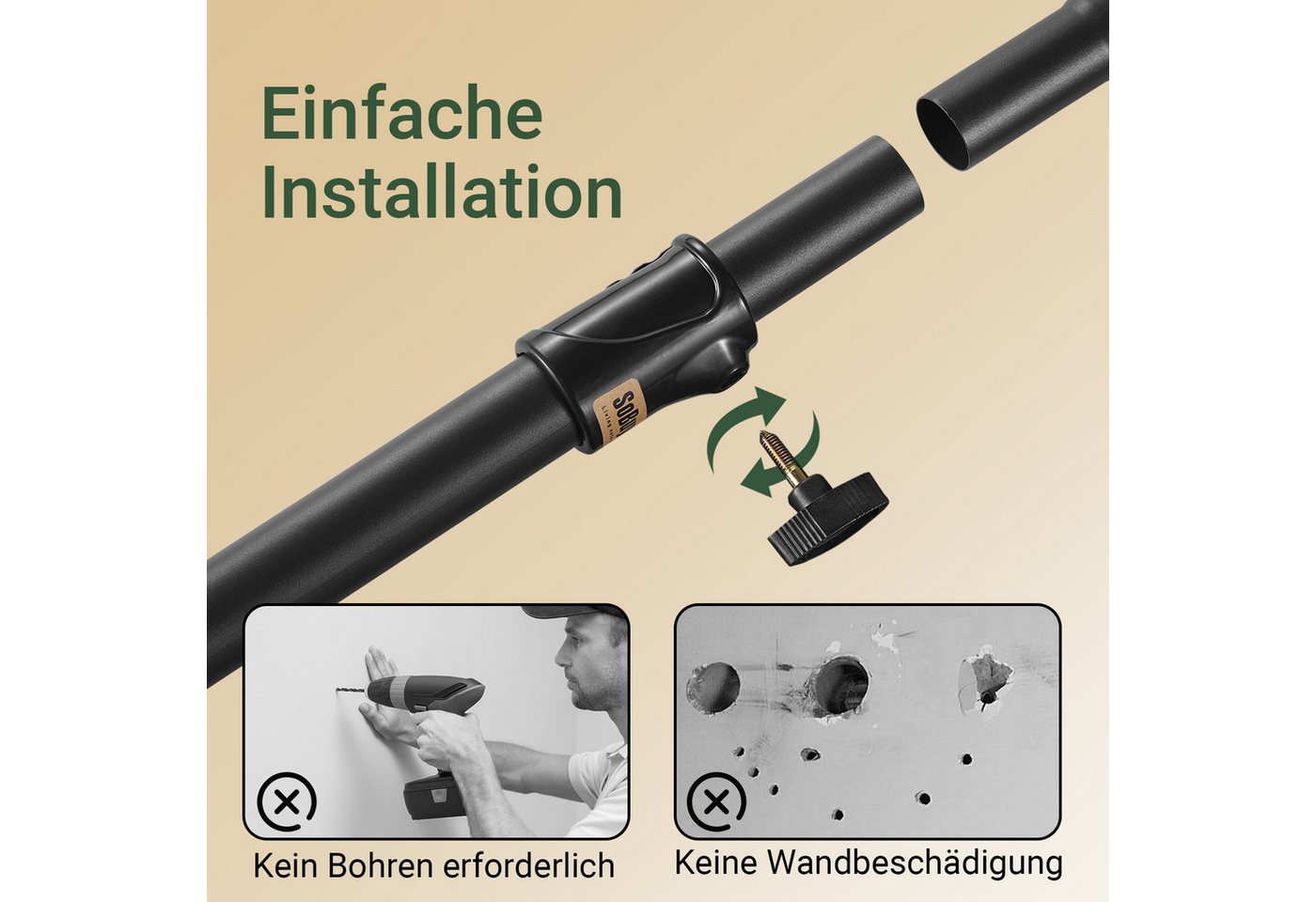 SoBuy Kleiderständer FRG109, deckenhoch, 3-stufige, höhen- und breitenverstellbar, Garderoben System mit 2 Kleiderstangen Regalsystem, Schlafzimmer – Bild 5 von 5