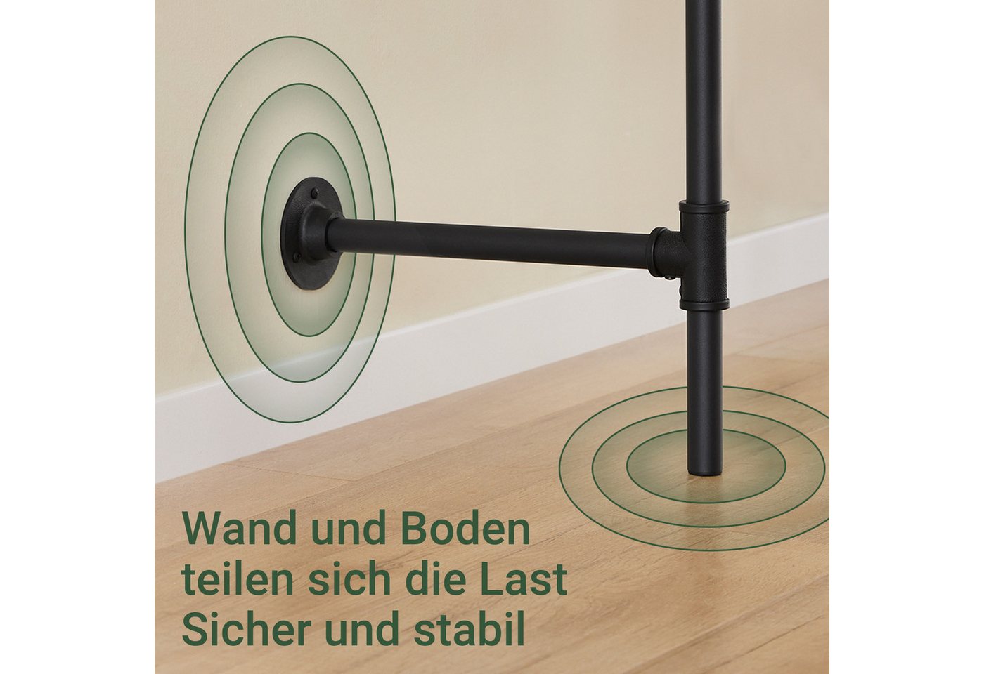 SoBuy Kleiderständer KLS18, Garderobenständer mit Kleiderstange Schuhablage, Kleiderschrank, Kleiderregal mit Kleiderstangen, 2-4 Ablagen, offener Kleiderschran – Bild 5 von 5