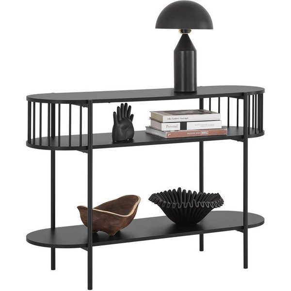 SoBuy Konsolentisch Beistelltisch, Flurkonsole aus Metall, Konsole für Diele, Wohnzimmer, Flurtisch Sideboard schmal, Sofatisch Dekotisch, 39 x 110 x 76 cm