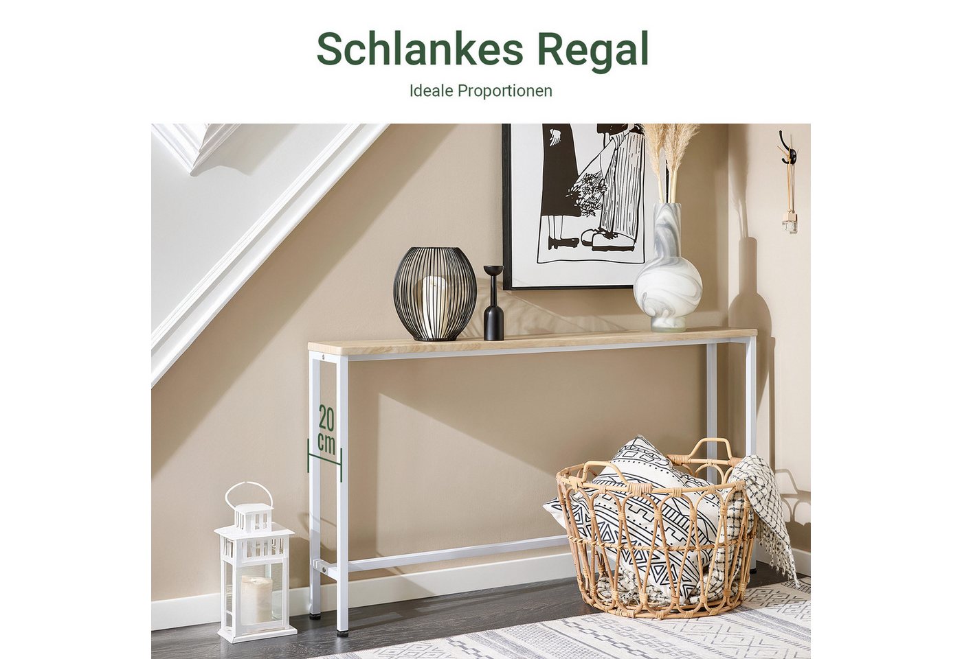 SoBuy Konsolentisch FSB19, Konsolentisch schmal, Sofatisch, Wohnzimmer Flur Büro, Konsolentisch Flurtisch Sideboard Beistelltisch Vintage – Bild 2 von 5