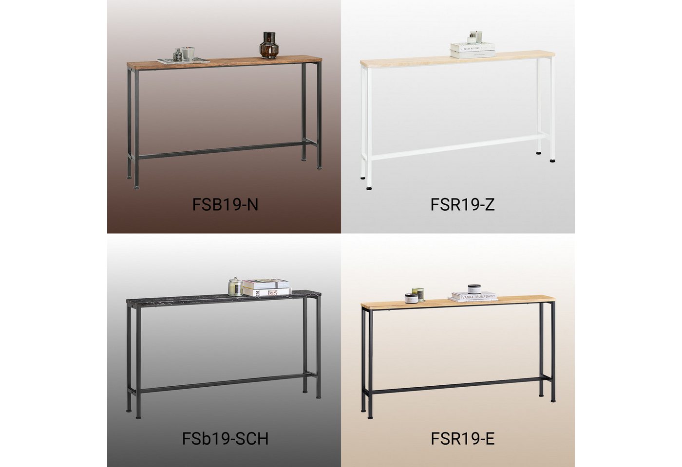 SoBuy Konsolentisch FSB19, Konsolentisch schmal, Sofatisch, Wohnzimmer Flur Büro, Konsolentisch Flurtisch Sideboard Beistelltisch Vintage – Bild 5 von 5