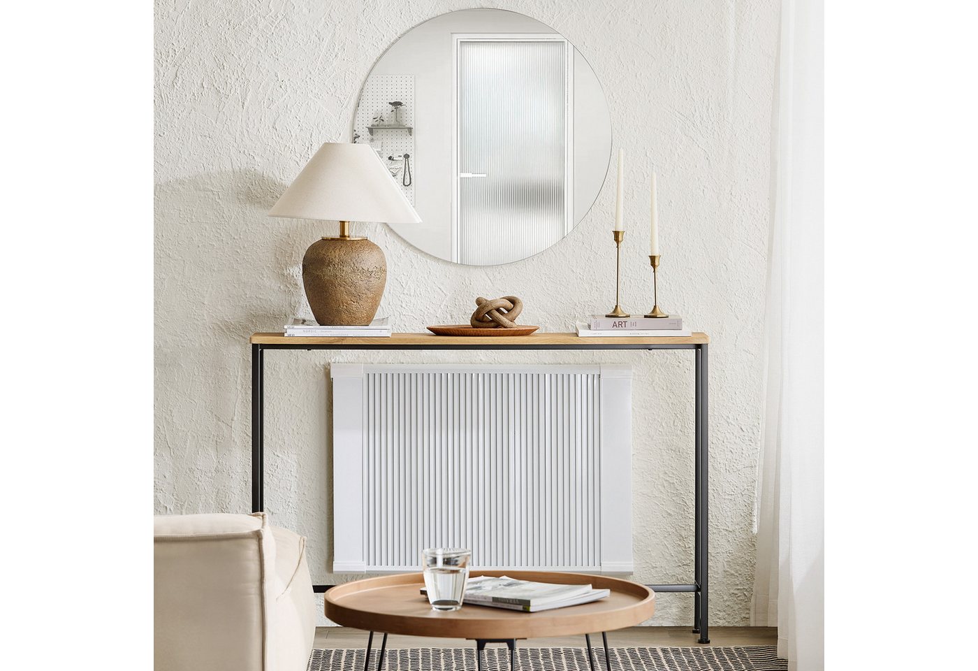 SoBuy Konsolentisch FSB19-XL, Flurtisch schmal, Beistelltisch, Sofatisch Sideboard, Konsolentisch, für Flur Möbel, Büro, schmales Design, Breite 120 cm – Bild 2 von 5