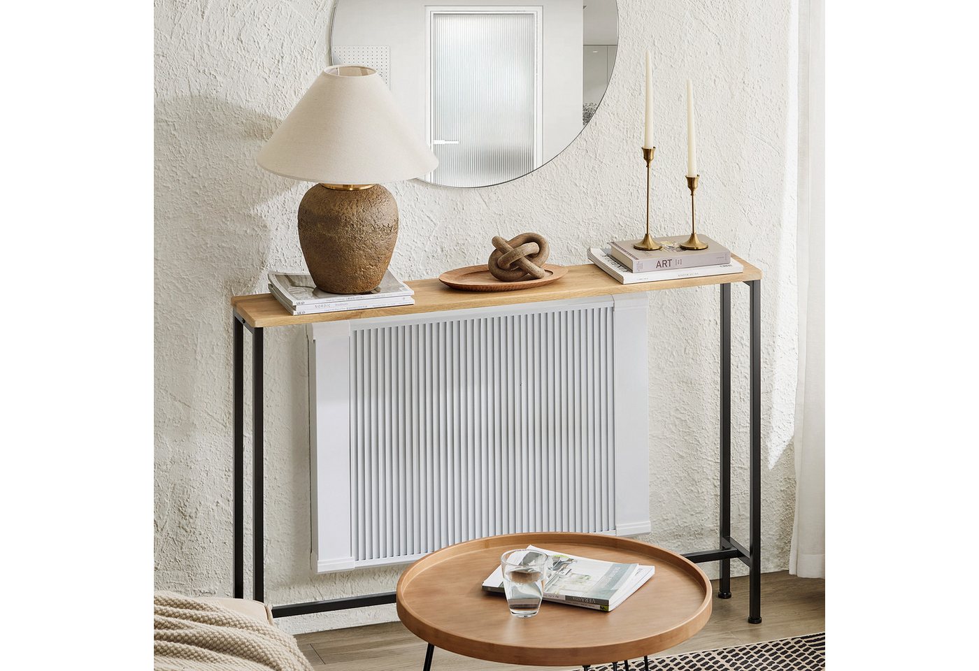 SoBuy Konsolentisch FSB19-XL, Flurtisch schmal, Beistelltisch, Sofatisch Sideboard, Konsolentisch, für Flur Möbel, Büro, schmales Design, Breite 120 cm – Bild 5 von 5