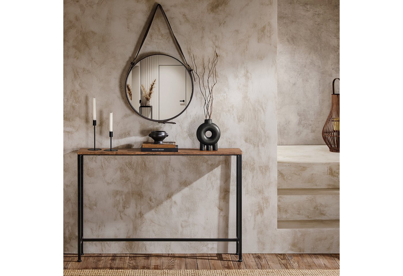 SoBuy Konsolentisch FSB19-XL, Flurtisch schmal, Beistelltisch, Sofatisch Sideboard, Konsolentisch, für Flur Möbel, Büro, schmales Design, Breite 120 cm – Bild 2 von 5