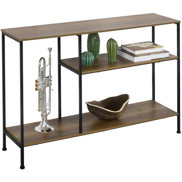 SoBuy Konsolentisch FSB35, mit 3 Ablagen Metall Flurtisch Dekotisch Sideboard Beistelltisch