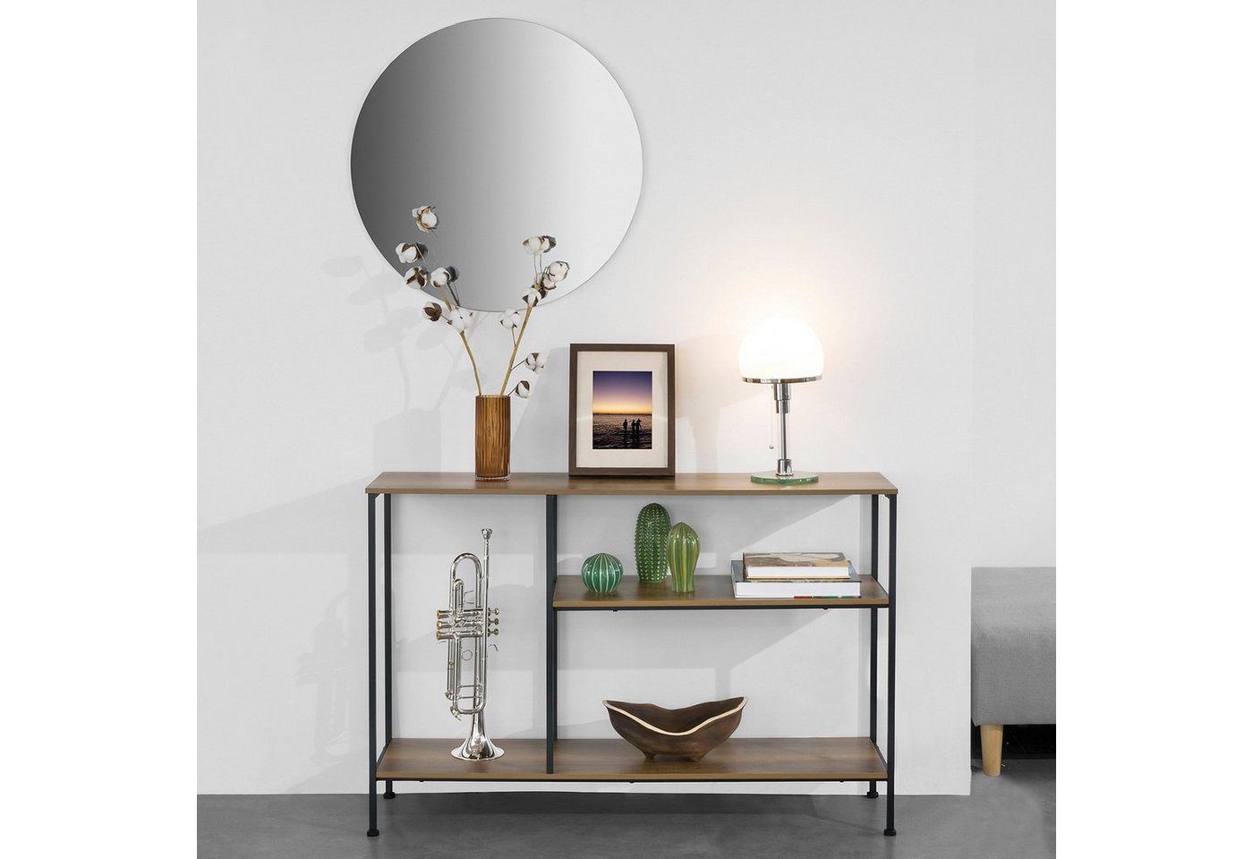 SoBuy Konsolentisch FSB35, mit 3 Ablagen Metall Flurtisch Dekotisch Sideboard Beistelltisch – Bild 2 von 5