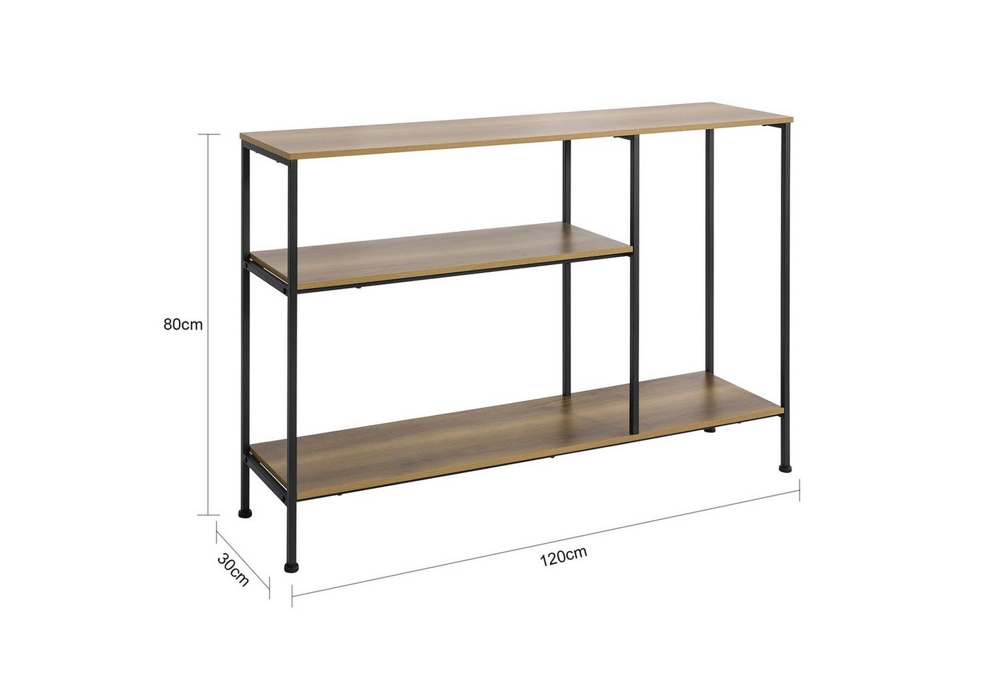 SoBuy Konsolentisch FSB35, mit 3 Ablagen Metall Flurtisch Dekotisch Sideboard Beistelltisch – Bild 4 von 5