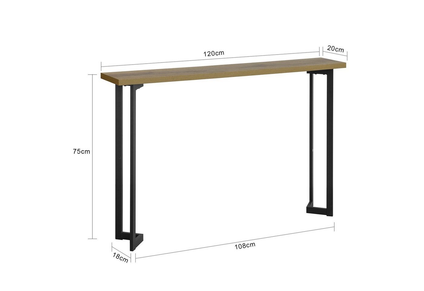SoBuy Konsolentisch FSB50, Flurtisch Dekotisch Sideboard schmaler Beistelltisch Sofatisch – Bild 4 von 5