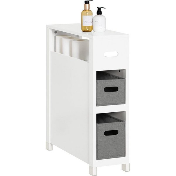 SoBuy Küchenregal BZR83, Nischenregal mit 2 abnehmbaren grauen Körben Badschrank