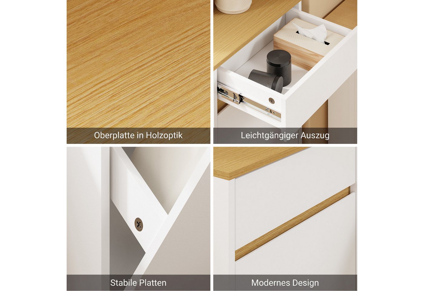 SoBuy Mülltrennsystem FSB112, Müllschrank, Müllschrank mit Fußpedal, 2 Fächer Trennsystem, Mülltrennsystem, mit Schublade, für verschiedene Eimer, Küche/Bad/Bür – Bild 5 von 5