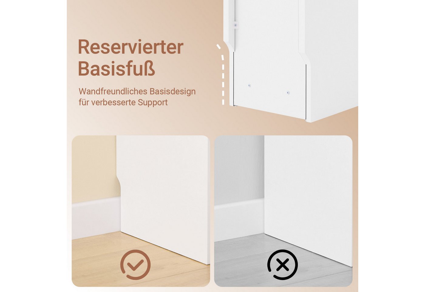 SoBuy Nachttisch FBT111, Nachtschrank kleiner Beistelltisch 20cm Breite, Nightstand, Nachttisch schmal, mit Schublade, Schlafzimmer Wohnzimmer kleine Räume – Bild 4 von 5