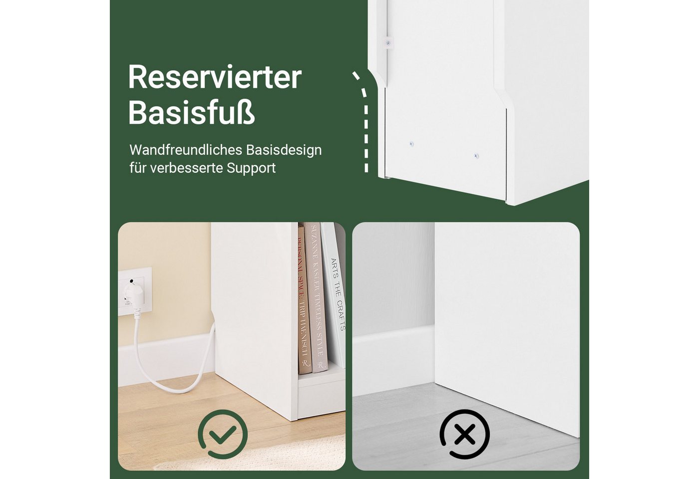 SoBuy Nachttisch FBT111-E, 2er Set, Nachtschrank Nightstand für Schlafzimmer Wohnzimmer, 2-St, Nachttisch schmal, Beistelltisch, Steckdose USB-Anschlüsse Typ-C – Bild 4 von 5