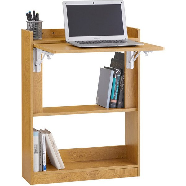 SoBuy Regal-Schreibtisch FWT92, Klapptisch Schreibtisch klein mit Regal, Gaming Tisch, Nähtisch, Computertisch klein, Küchentisch Laptoptisch für Home Office, K