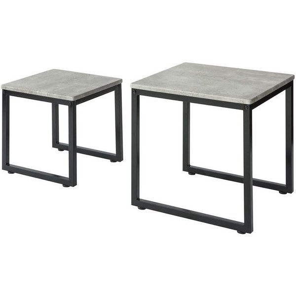 SoBuy Satztisch FBT42, Wohnzimmertisch, Tisch-Set, 2er Set Couchtisch Beistelltisch 2-teilig Satztisch Sofatisch