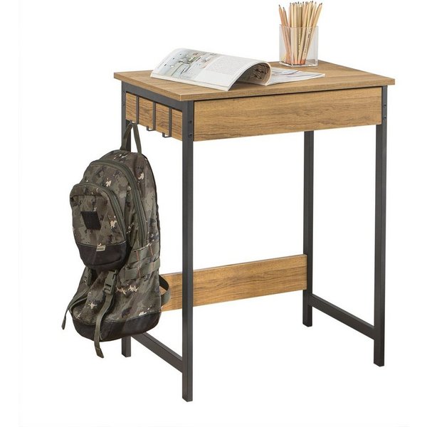 SoBuy Schreibtisch FWT43, Bürotisch, Tisch, Eckschreibtisch, Computertisch Arbeitstisch mit einer Schublade und 2 Haken, Homeoffice
