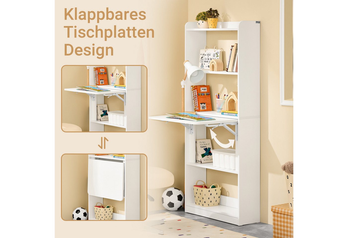SoBuy Schreibtisch FWT92-H, Computertisch klappbar Klapptisch Arbeitstisch Bürotisch Wandtisch – Bild 2 von 5