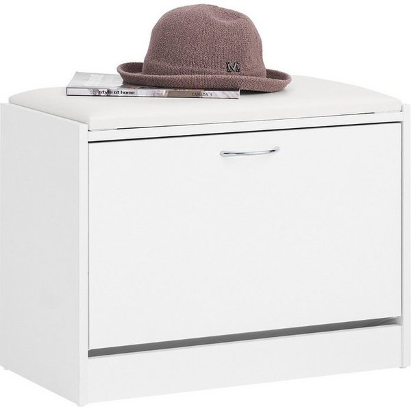 SoBuy Schuhbank FSR16, Schuhorganizer, mit gepolstertem Kissen, für Flur, Eingang, Sitzbank mit Sitzkissen Schuhregal Schuhkipper mit 1 Klappe