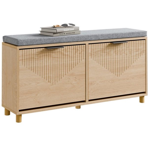 SoBuy Schuhbank FSR211, Schuhbank, Schuhschrank mit Sitzbank, Schuhregal Schuhkipper, Sitzbank mit Stauraum, Garderobenbank schmal, Flur, Kleine Wohnungen