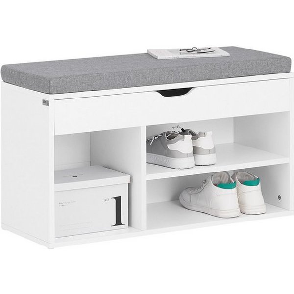 SoBuy Schuhbank FSR45, Schuhbank mit Sitzfläche Garderobenbank Flur, Eingangsbereich, mit Sitzkissen Sitzbank Schuhschrank Schuhregal 3 Fächer